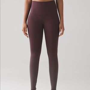 Lululemon Wunder Under Maroon Leggings